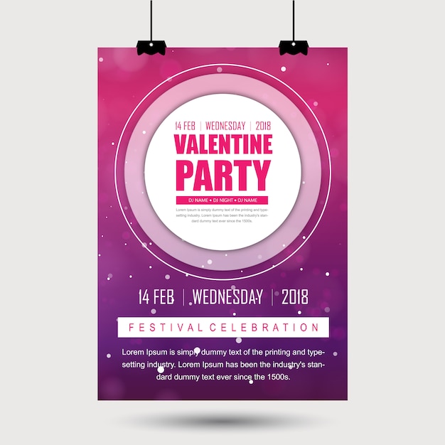 Vector valentine party poster