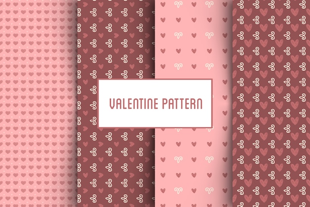 Vector valentine pattern set.