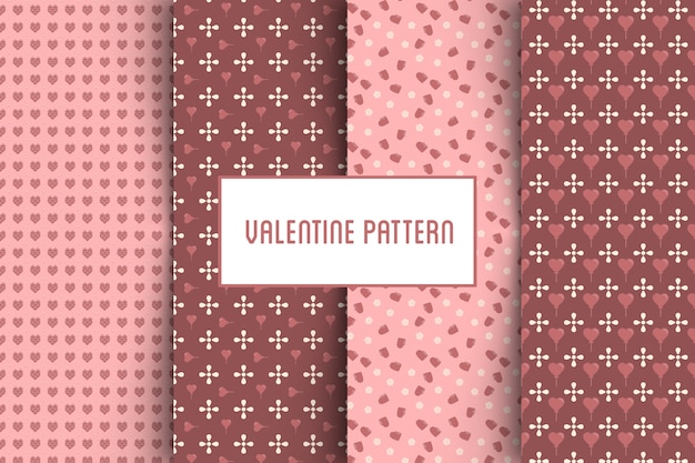 Vector valentine pattern set.