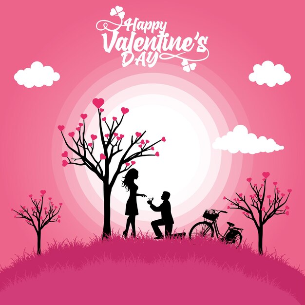 Vettore vector post sui social media del giorno di san valentino