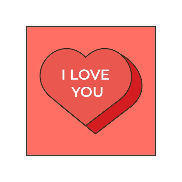 Vector valentines day card. cute flat hand drawn design trendy playlist i love you card