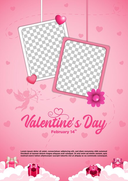 Vector Valentines Day Poster Template