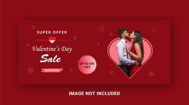 Vector valentines day sale background with balloon heart linkedin cover facebook cover instagram