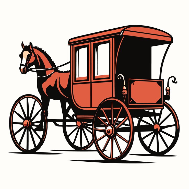 Vector vector van antieke paardenkarren