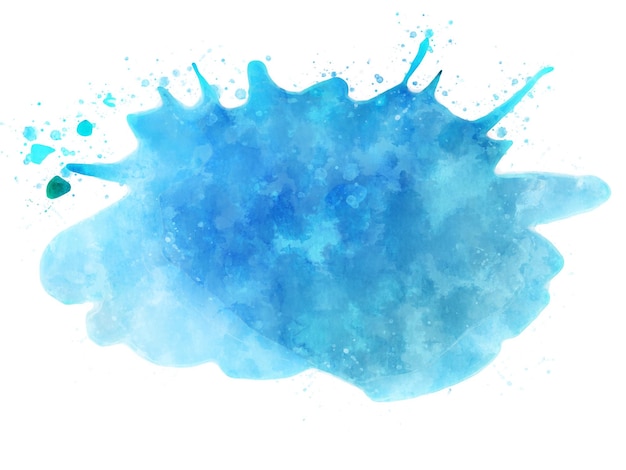 Vector vector van blauwe plons aquarel vlek.