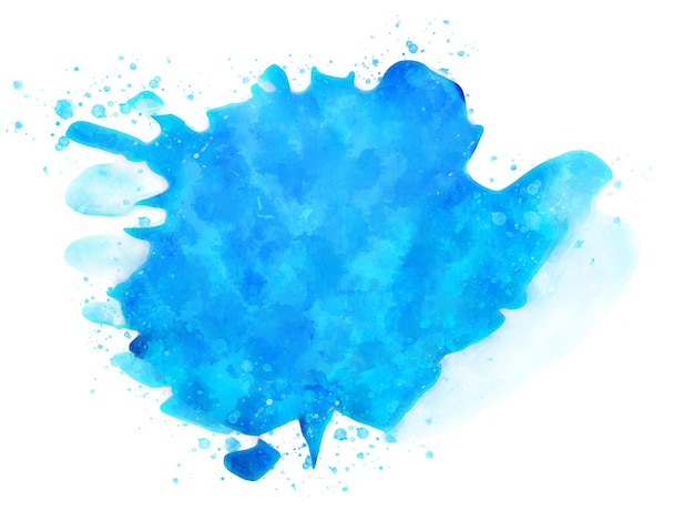 Vector van blauwe plons aquarel vlek.