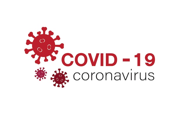 Vector van Covid-19 Coronavirus concept op witte achtergrond. Uitbraak van Nieuw coronavirus. Covid-19 pictogrammen of logo's. Gemakkelijk bewerkbare gelaagde vectorillustratie.