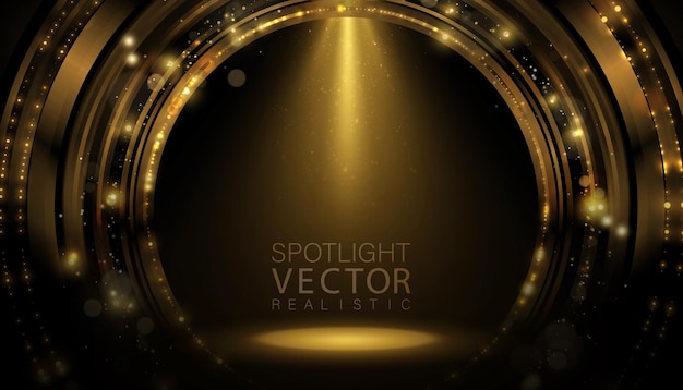Vector van de achtergrond van de gouden schijnwerper
