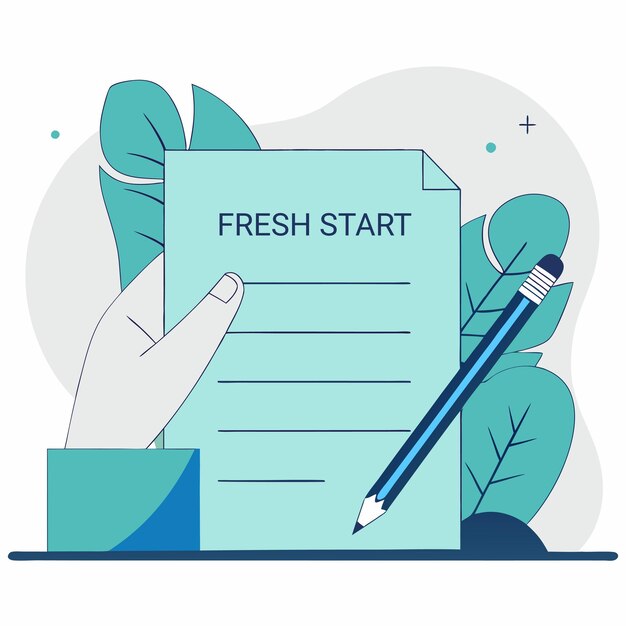 Vector van de checklist voor een nieuwe start