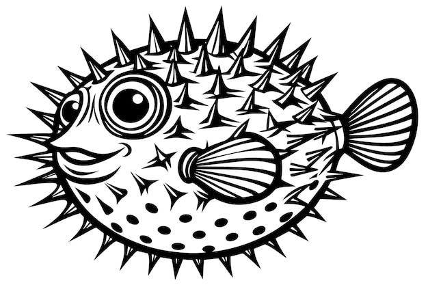 vector van de fugu-ballonvis