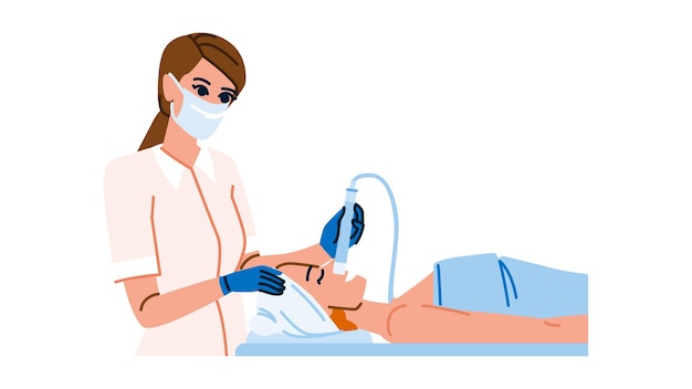 vector van de microdermabrasieprocedure van de huid