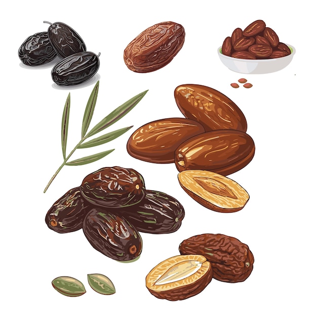Vector van de vruchten van de Ramadan ifter