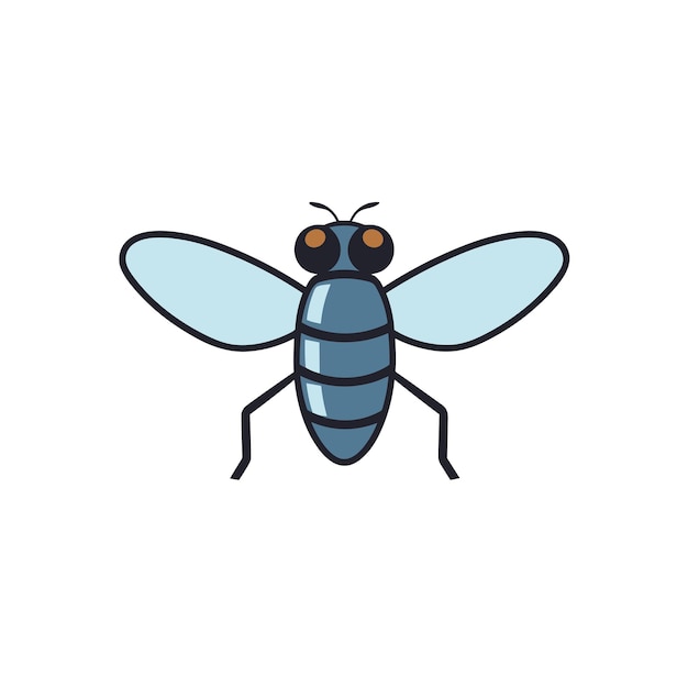 Vector van een blauw en zwart insect op een witte achtergrond