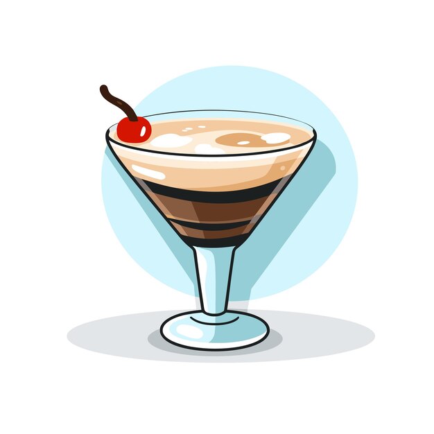 Vector vector van een chocolade martini met een kers garnituur op de rand