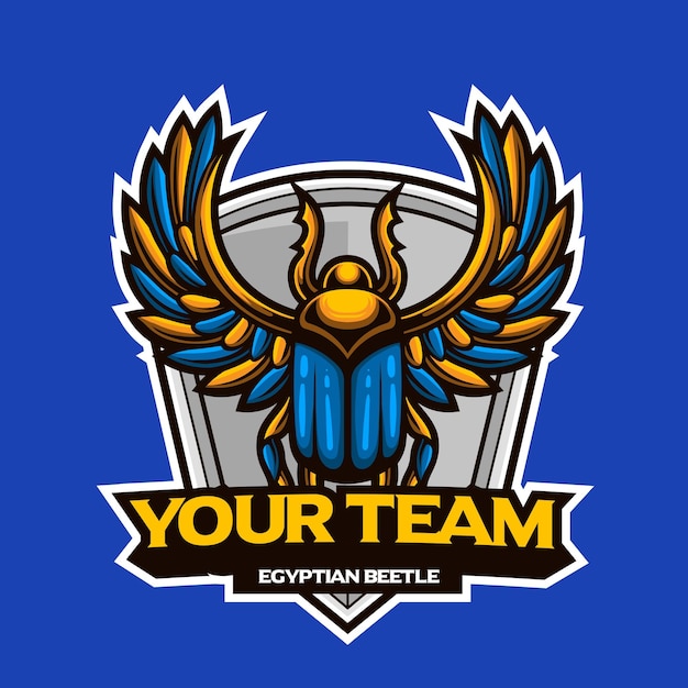 Vector vector van egyptisch scarab-symbool voor esport-logo