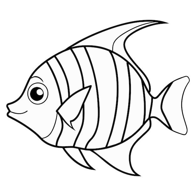 Vector van engelfish illustratie kleurpagina voor kinderen