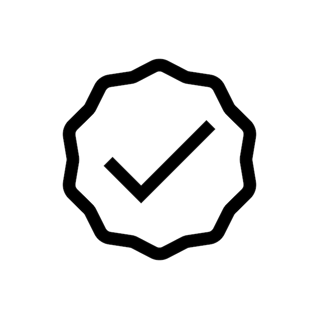 Vector van het icoonteken van het vinkje
