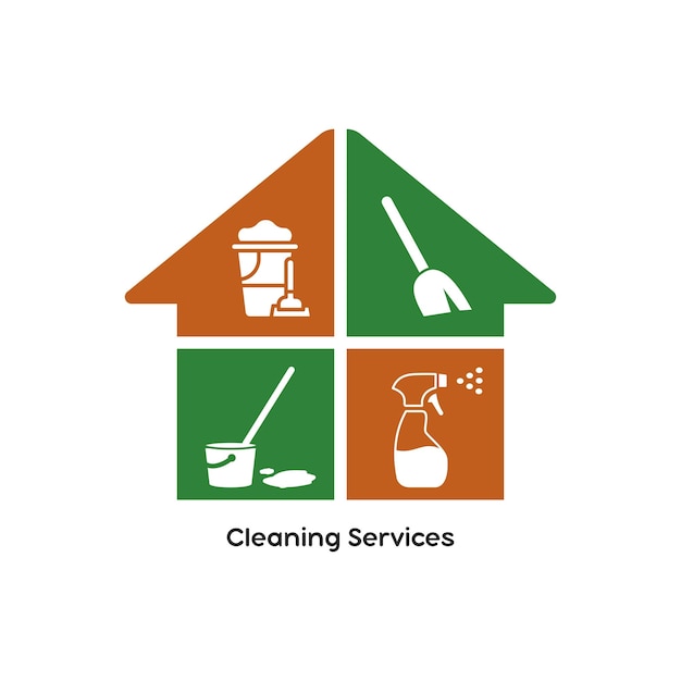 vector van het logo van de reinigingsdienst