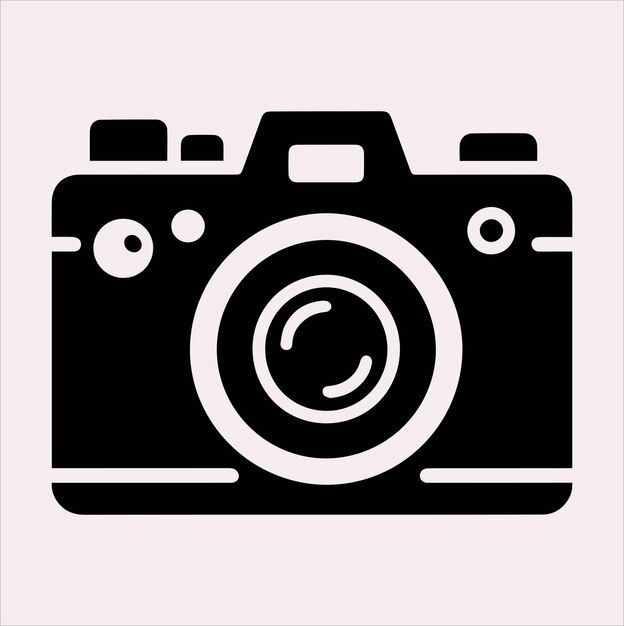 Vector van het silhouet van de camera op een witte achtergrond
