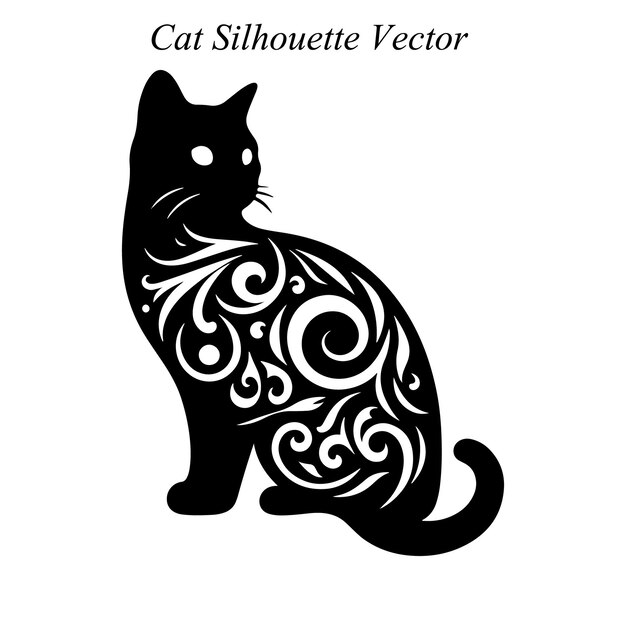 Vector vector van het silhouet van een kat