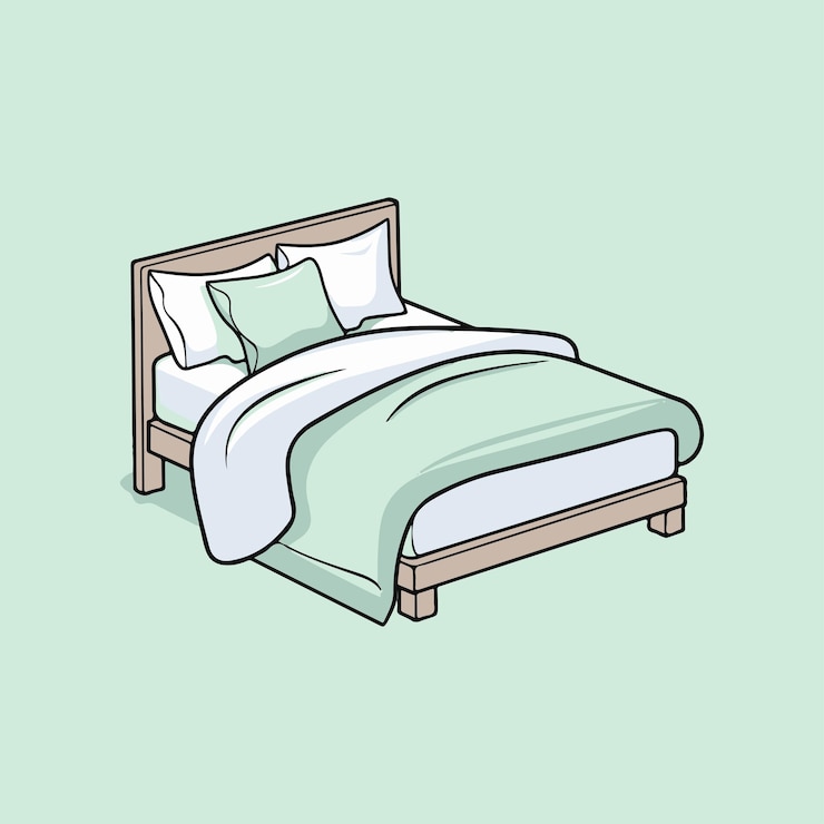 Vector vector van illustratie van het bed