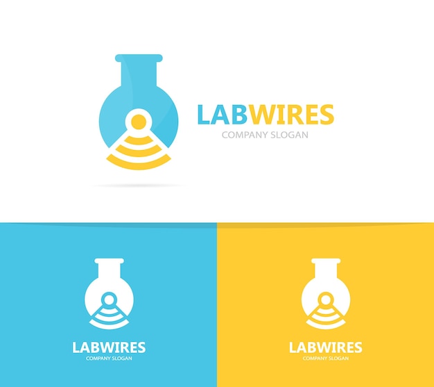 Vector van kolf en wifi logo combinatie Laboratorium en signaal symbool of icoon Unieke fles en radio logo ontwerp sjabloon