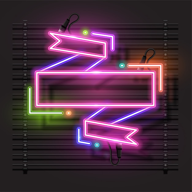 Vector van neon banner ontwerp.