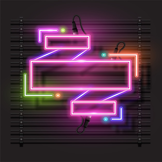 Vector vector van neon banner ontwerp.