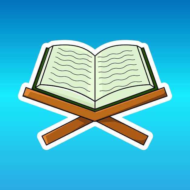 vector van open boek op tafel icoon boek illustratie sticker