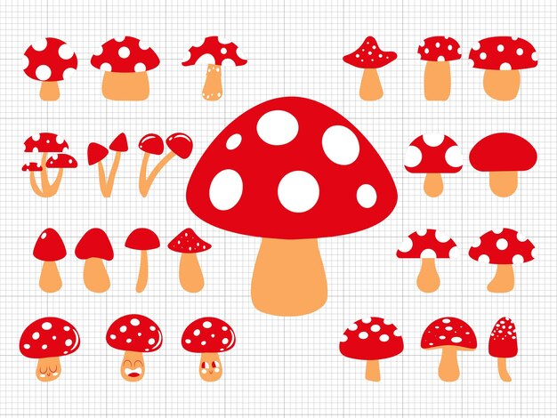 Vector vector van paddenstoelen