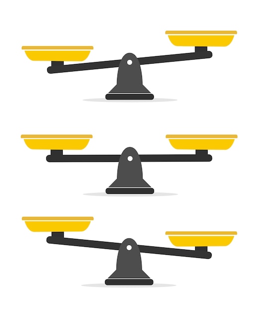Vector van set van verschillende schalen in een vlakke stijl op witte achtergrond. Voorraad vector