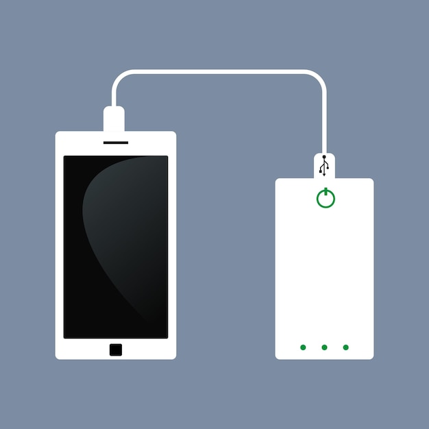 Vector vector van telefoon opladen en powerbank