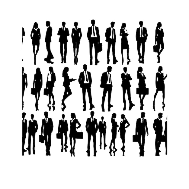 Vector van zakenmensen Silhouetten Collectie van bedrijfsmensen silhouetten