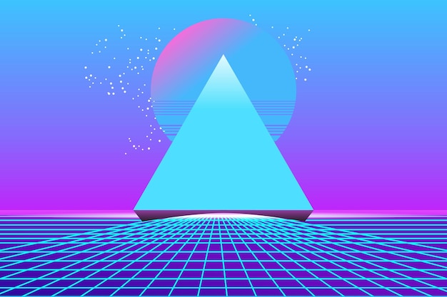 Vector vector vaporwave retrowave synthwave retro scifi futuristische achtergrond jaren 80 en 90