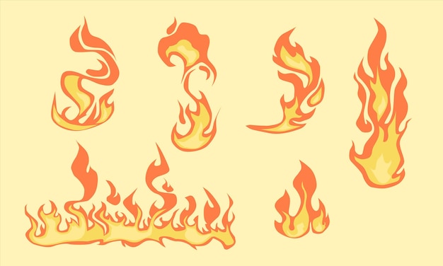 vector of various kinds of fire
