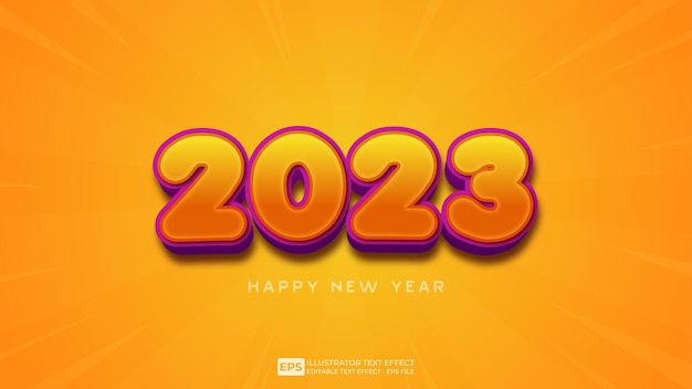 Vector vector 3d text 2023 new year editable text effect font