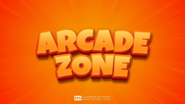 Vector vector 3d text arcade zone editable text effect font