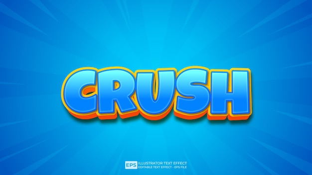 Vector vector 3d text crush editable text effect font