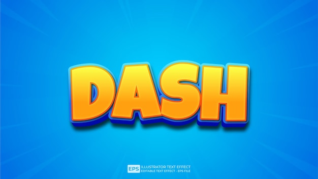 Vector vector 3d text dash editable text effect font