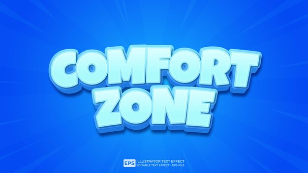 Vector vector 3d text editable text effect comfort zone