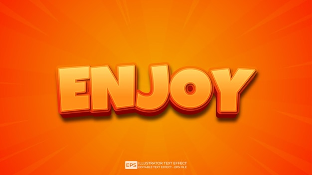 Vector vector vector 3d text editable text effect enjoy