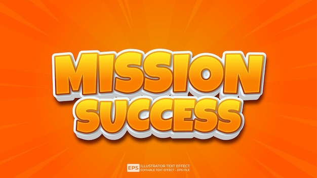 Vector vector 3d text editable text effect mission success