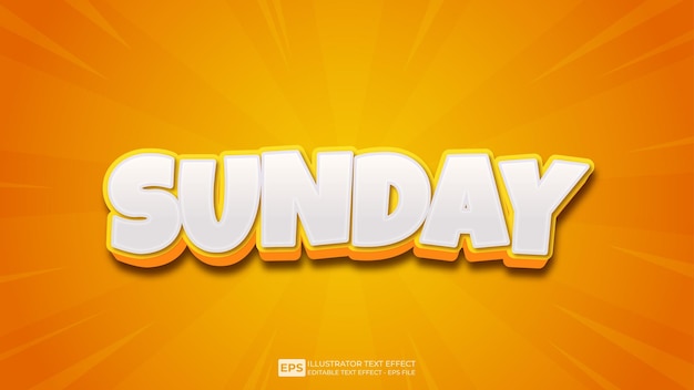 Vector vector 3d text editable text effect sunday party