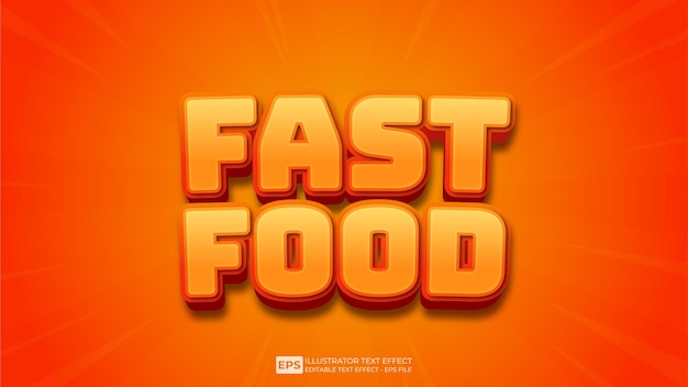 Vector vector 3d text fast food editable text effect font