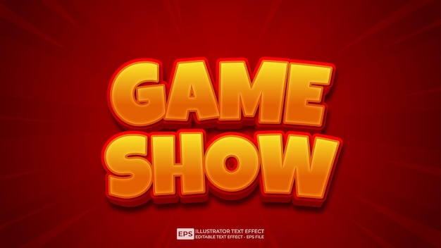 Vector vector 3d text game show editable text effect font