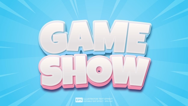 Vector vector vector 3d text game show editable text effect font