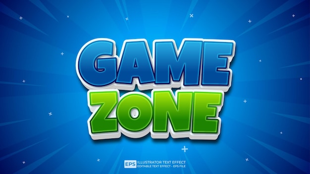 Vector vector 3d text game zone editable text effect font