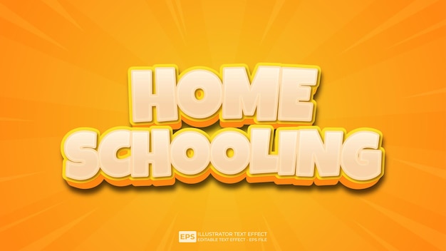 Vector vector 3d text home schooling editable text effect font