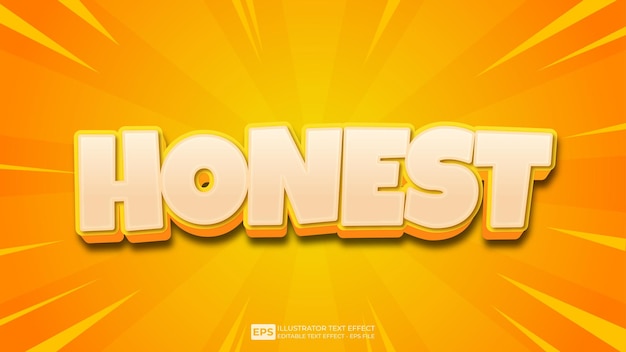 Vector vector 3d text honest editable text effect font