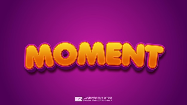 Vector vector 3d text moment editable text effect font